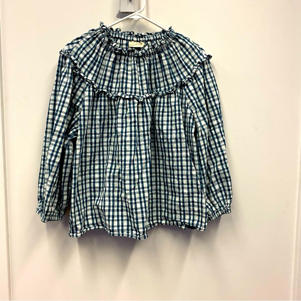 Universal Thread Blue and White Checkered Blouse